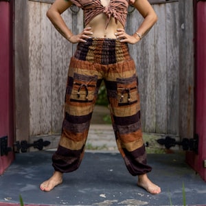 Cashmilon Harem Pants: Striped Boho Lounge Trousers
