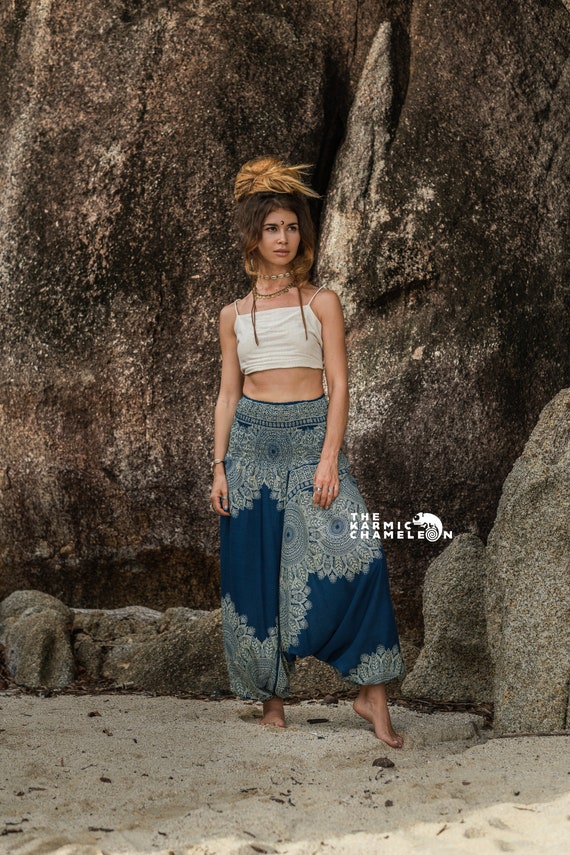 Teal Harem Pants Women Hippie Hippy 