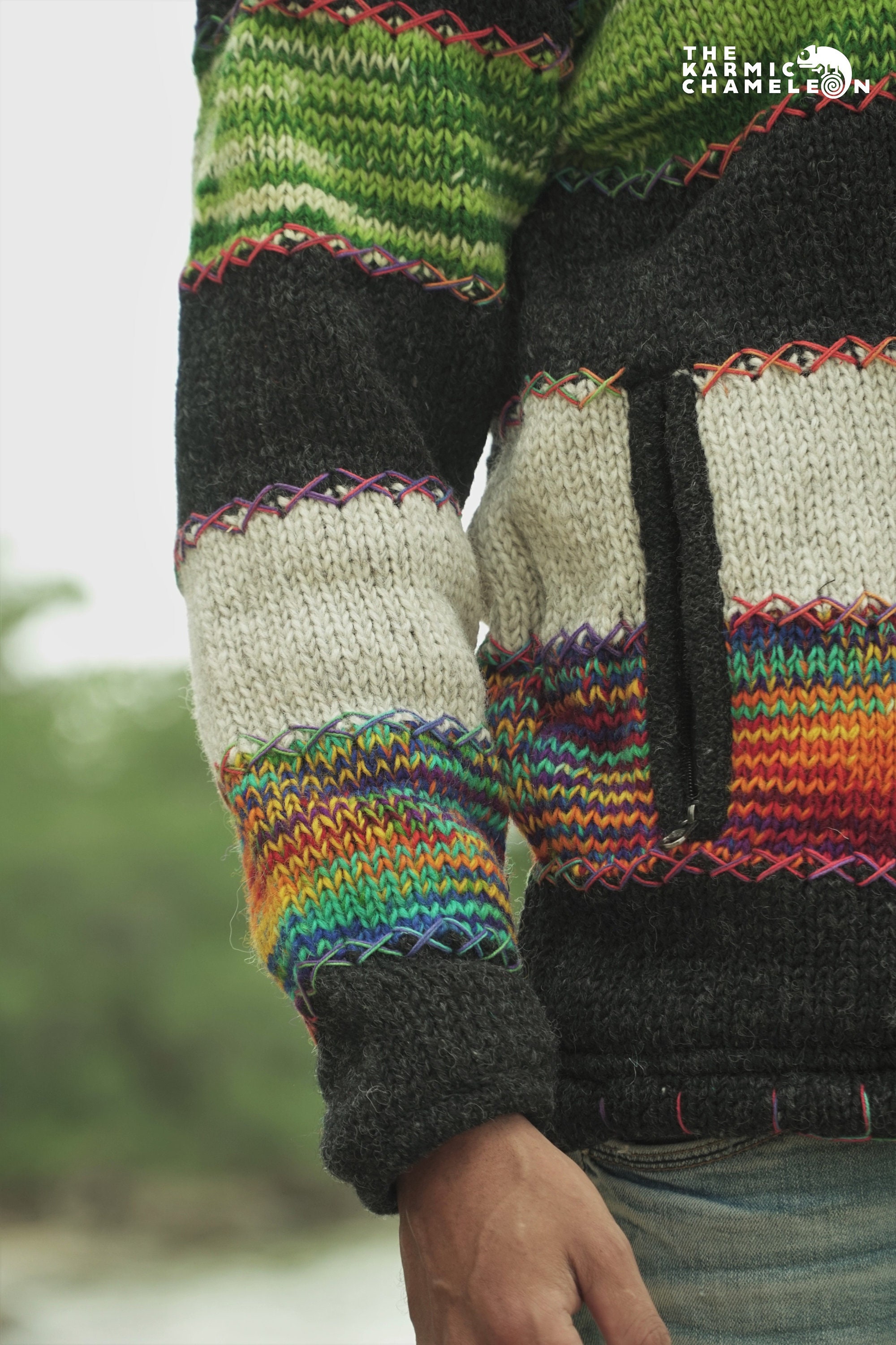 Veste Barud Tricot Laine Épaisse Intérieur Polaire