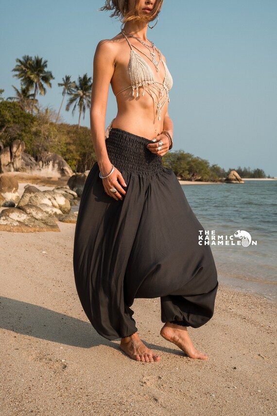 Plain Steel Grey Harem Pants Femmes 