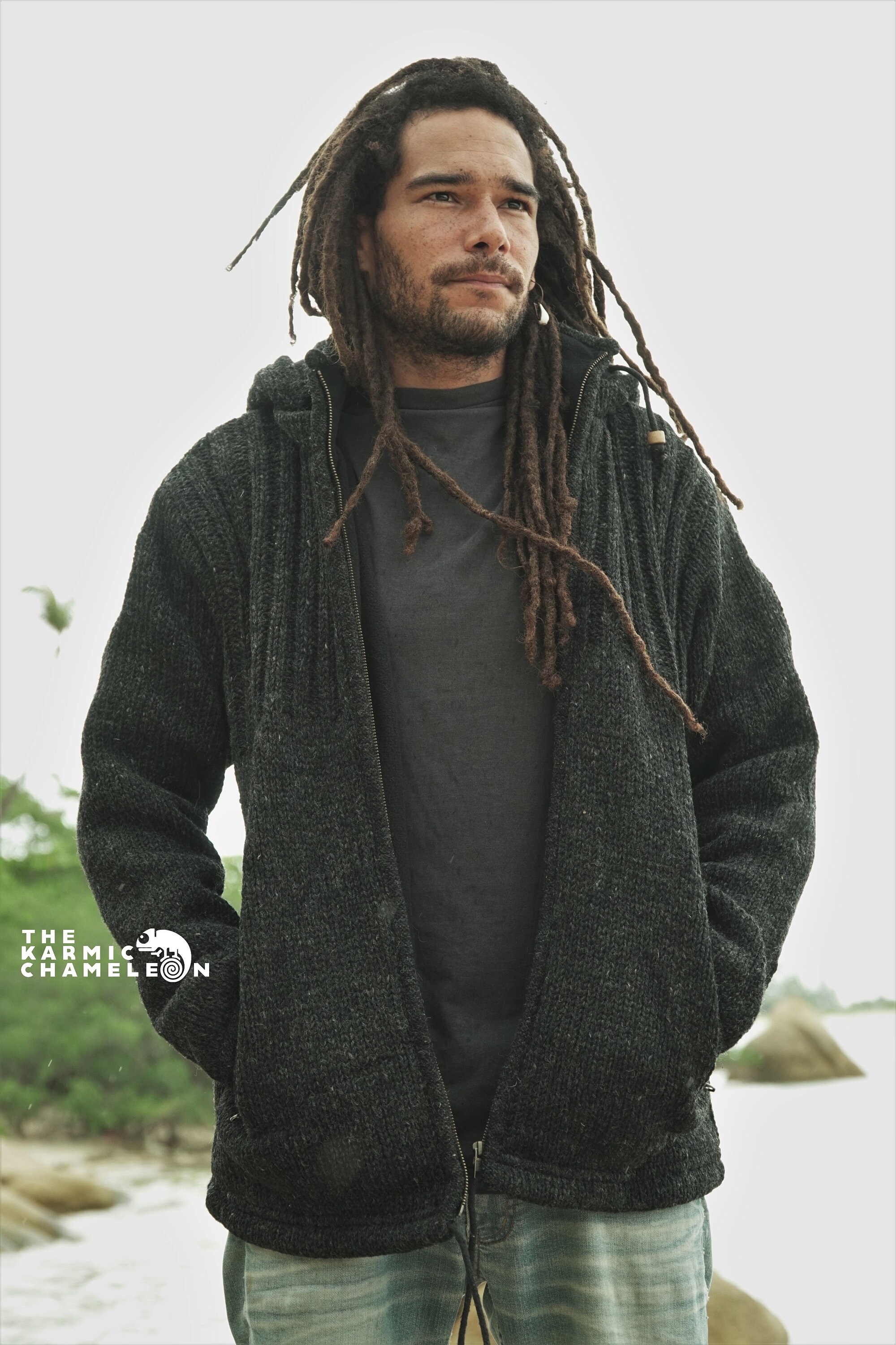 Warm Hippie Winter Jacket Double Knitted Thick Wool Fleece Etsy Canada