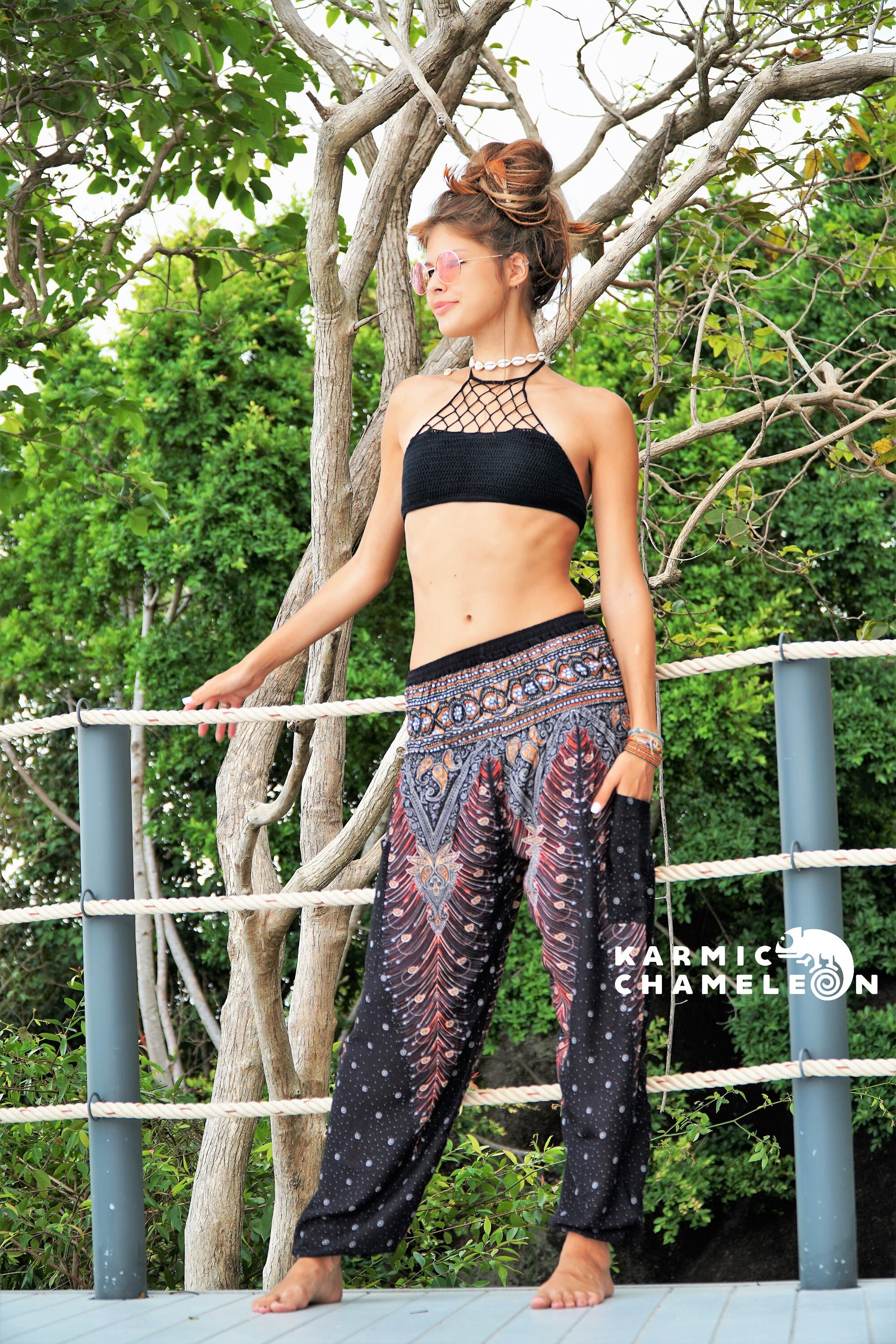 Pantalones Harem Mujer Ropa Hippie Ropa Boho Pantalones Festival Pantalones  Boho Pantalones Naranjas Hombre Pantalones Baggy. -  México