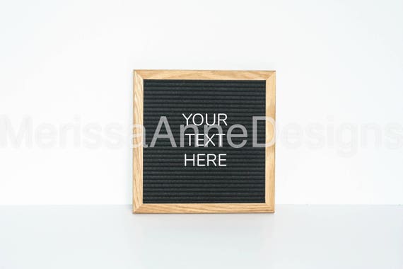 Letter Board Frame Mockup Stock Photo White