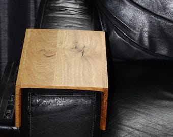 Custom couch/sofa armrest table solid hardwood