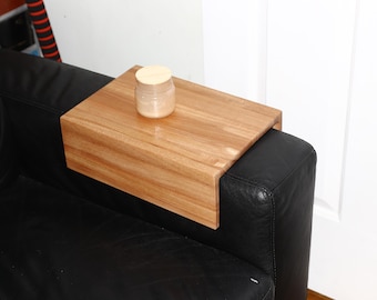 Custom couch/sofa armrest table solid hardwood