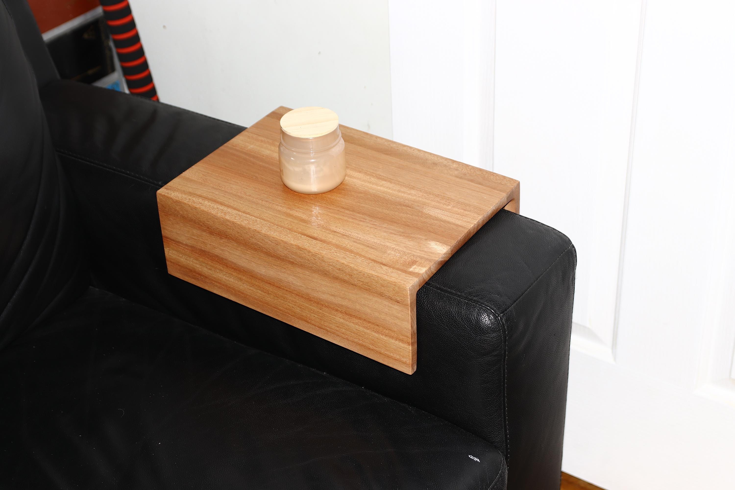 Custom couch/sofa armrest table solid hardwood