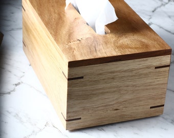 Tissue box/cover wooden, solid Australian Chest nut.