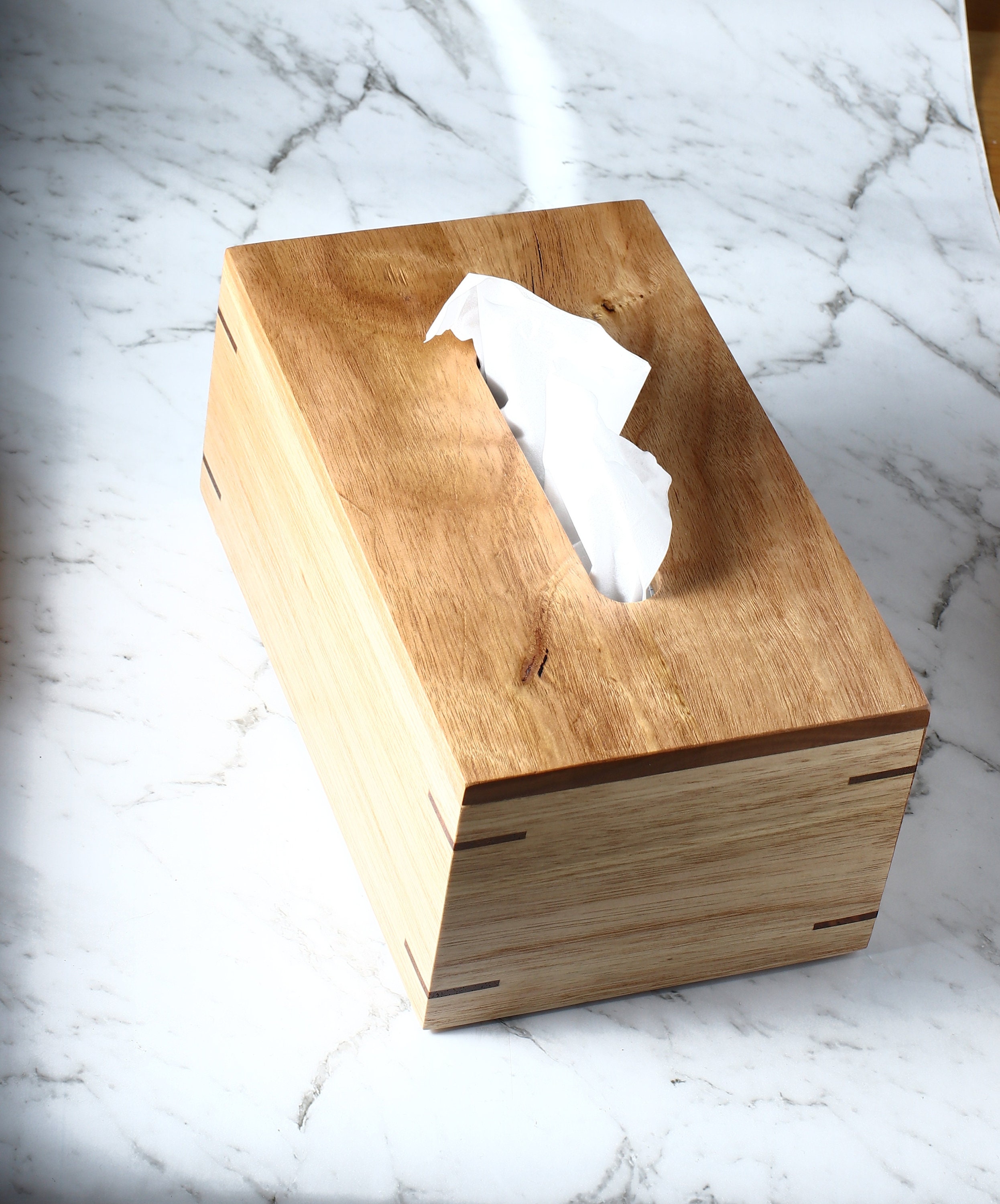 Tissue box/cover solid Australian Chestnut hard wood handmade.