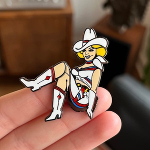 Vegas Vickie Pin: Cowgirl with Moving Leg (1.5&quot;)