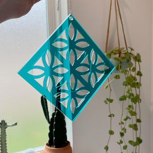 Breeze Block Suncatcher Mid Mod Vintage Decor
