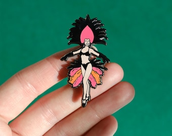Jubilee Las Vegas Showgirl Enamel Pin - Vintage Style Showgirl