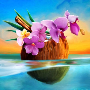 BATIDA DE COCO Tiki Cocktail - Tiki Art