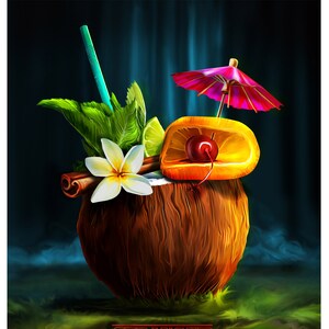 STRANGER DRINKS |  Beachbum Berry’s Coconaut  |  Tiki Art Print