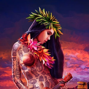 Polynesian Punk  - Hula Girl - SPECIAL XL EDITION - Print or Canvas
