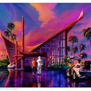 DeLorean Detours - Back to the Waikikian - Tiki Art