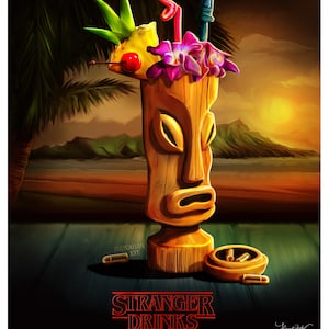 STRANGER DRINKS | Hawaiian Eye | Tiki Art Print