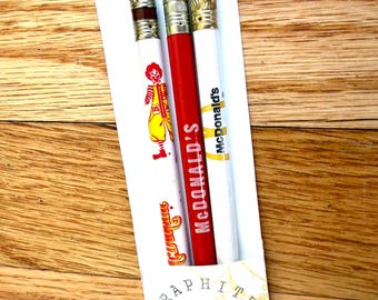 Vintage McDonalds Pencil Set | Unsharpened | 1960s-1970s | Ronald McDonald | Mid-Century