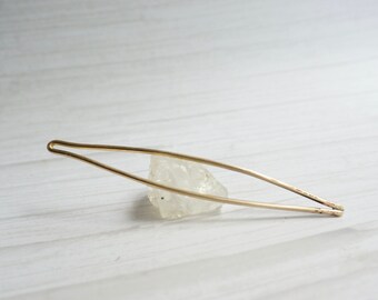 Chevron Shaped Brass Wide Hair Stick, Daily Chignon Holder, Sturdy and lightweight, Short Medium and Long Length