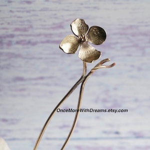 Dogwood Flower Long Hair Prong, Hair Ornament Chignon Holder Half Hair Pin,  Lightweight Wide Sturdy Hair Stick Small Medium Large Hair Bun