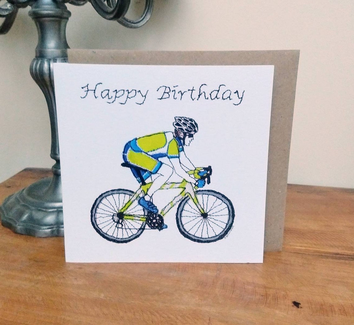Cycling Birthday Card Happy Birthday Card BD39 Etsy