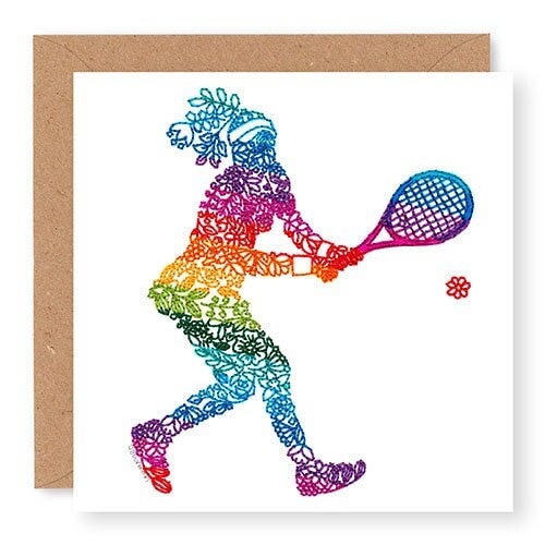 Tennis Card, Tennis Birthday Card, Tennis Player Card, Tennis Girl ...