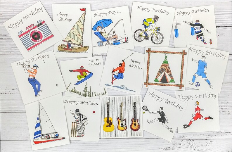 Carte d’anniversaire de voiture de sport rouge, carte de joyeux anniversaire pour garçons, carte d’anniversaire de voiture, imprimée à partir de la conception originale de broderie Free Motion, (BD54) image 3