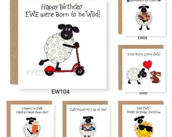 Old English Co. Lustige Geburtstagskarte – Happy Birthday To Ewe Mit Schaf | Blanko Innen | Für Ihn & Sie