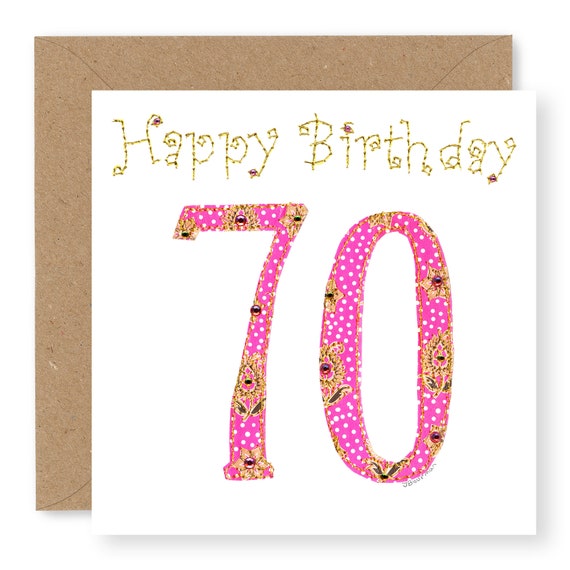 70th Birthday Card Female Age 70 Birthday Card Printed From