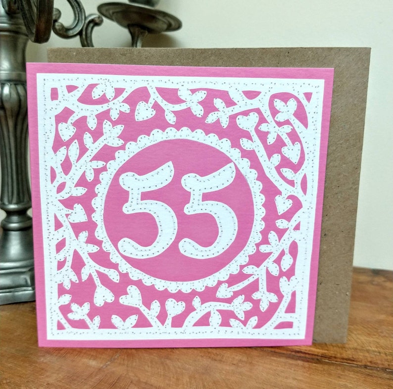 55th birthday card Women's age 55 birthday card printed | Etsy