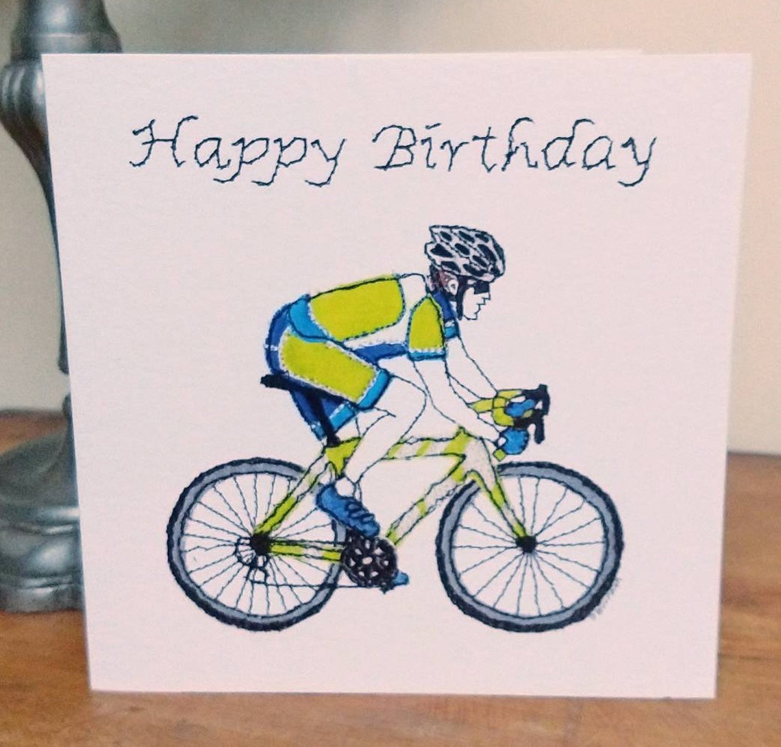Cycling Birthday Card Happy Birthday Card BD39 Etsy