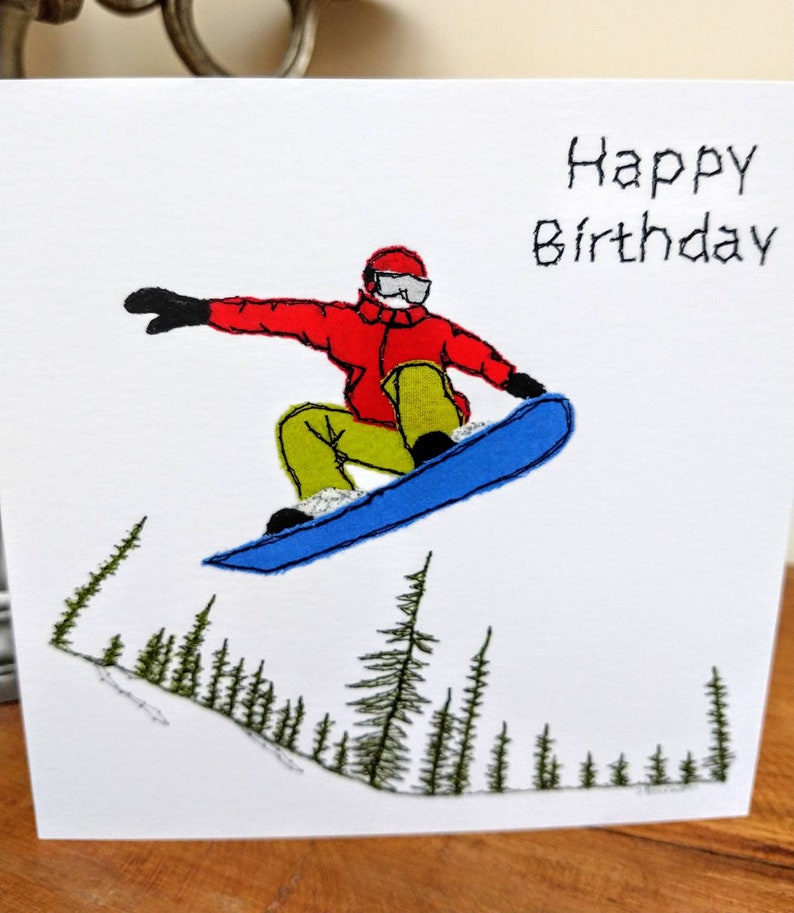 Snowboarding Grußkarte Snowboarder Geburtstagskarte Etsy