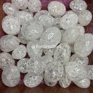 Crackled Quartz Eggs, Fire and Ice Quartz, Quartz Crystal, Crackle Quartz, Crackle Crystal, Crackle Gemstone