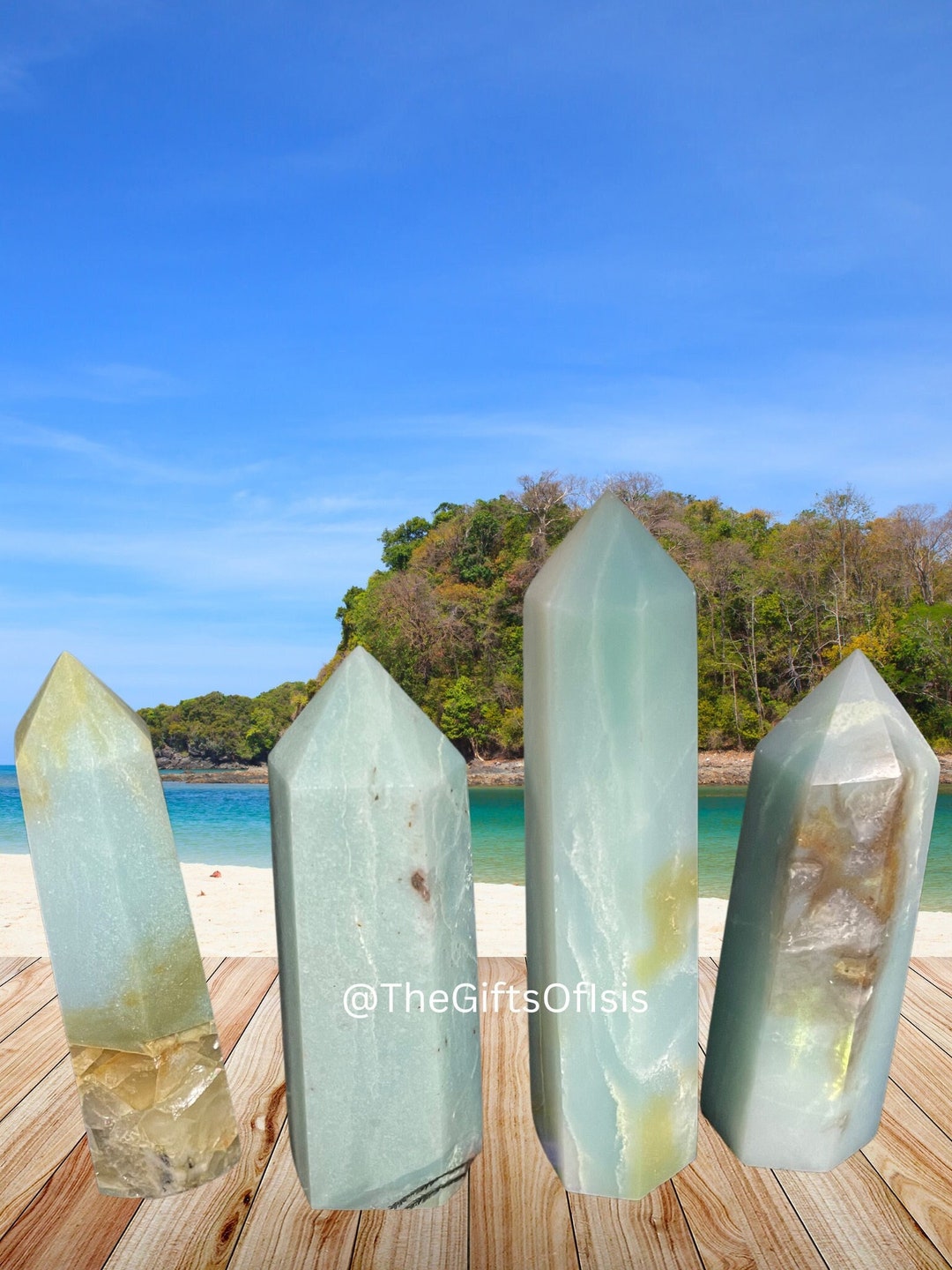 Caribbean Calcite Towers, Caribbean Calcite Point, Blue Green Crystals ...