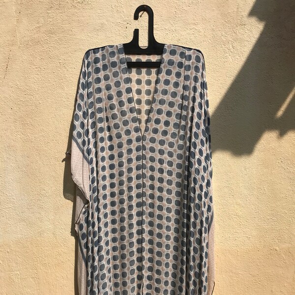 Light Gray Summer Poncho,free size poncho,moder poncho,beach coverup,loose caftan,plus size kaftan, kimono