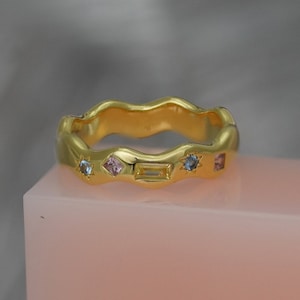 Pastel Jewelled Wiggle Ring