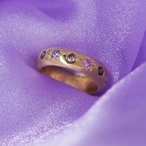 Pastel Stone Chunky Band Ring