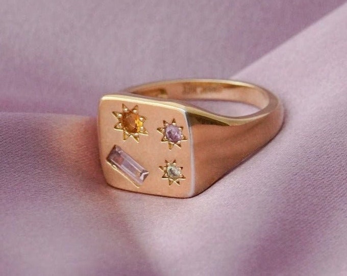 Kaleidoscope Disco Signet Ring