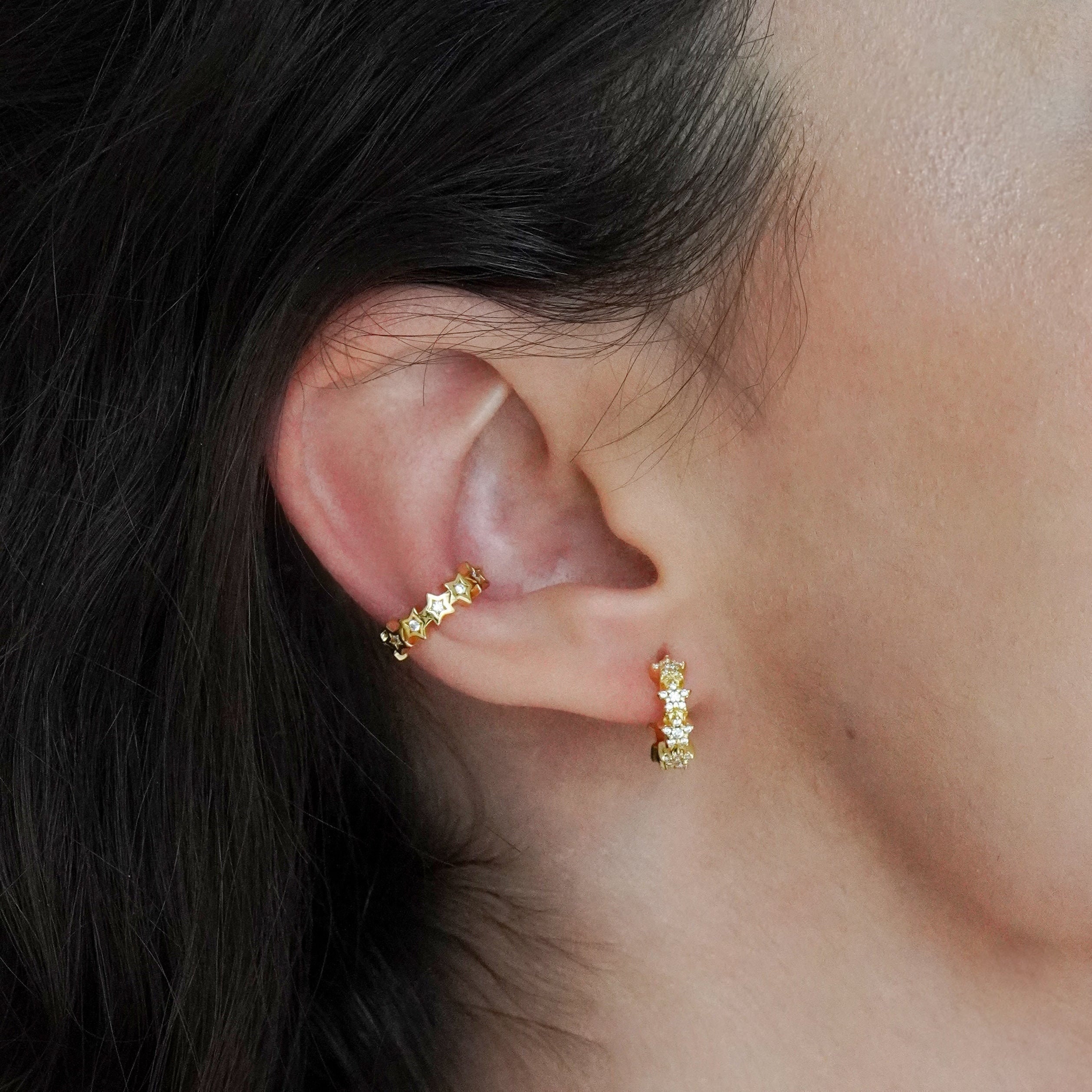 starrie Huggie Hoop Earrings