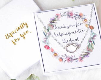 Silver Infinity Knot Necklace Bridesmaid Gift