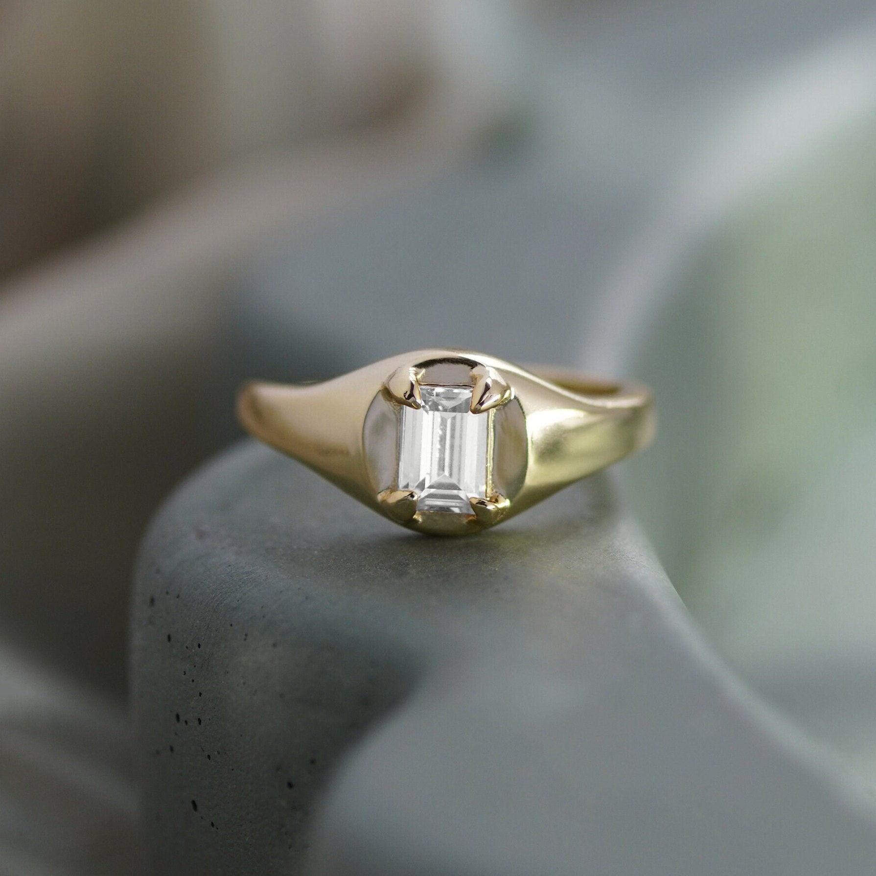 Sammi Maria Creator Drop Aubrey Ring, Gold Vermeil Or Sterling Silver Adjustable Jewelled Signet Ring