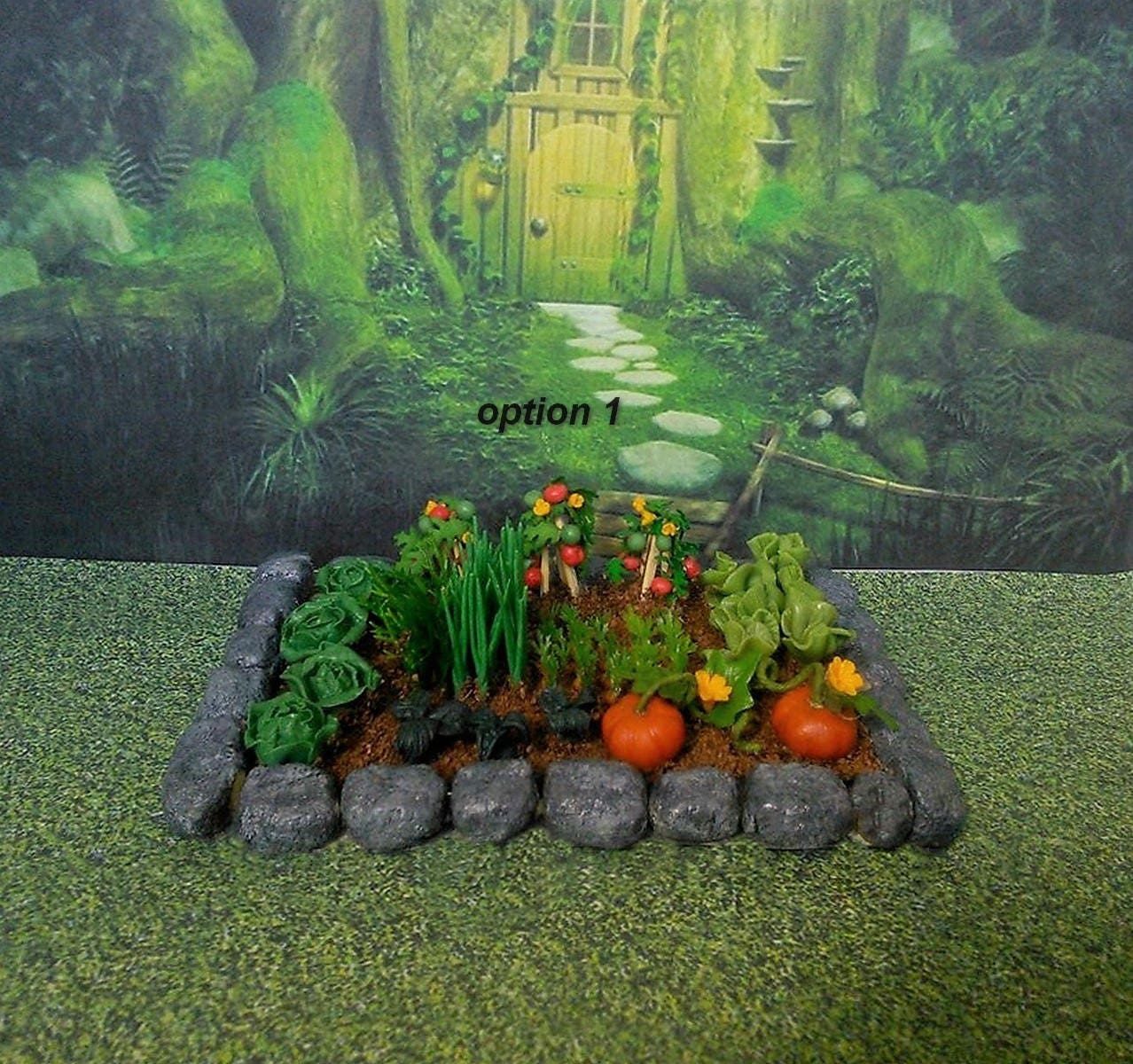 Vegetable garden. Dollhouse Landscape. Miniature Dollhouse. Etsy