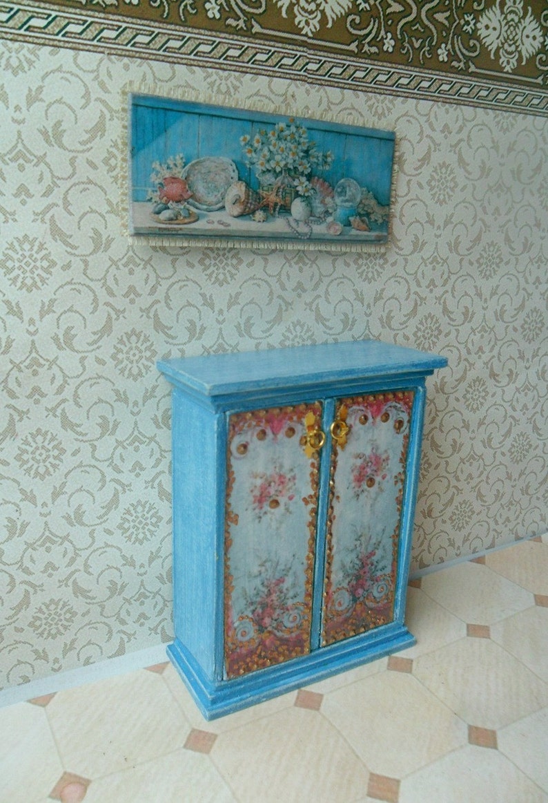 Olgadollhouse Cupboard Dollhouse Furniture Table Scale 1 12 Etsy