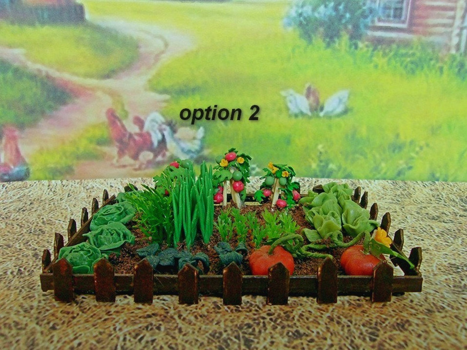 Vegetable garden. Dollhouse Landscape. Miniature Dollhouse. Etsy