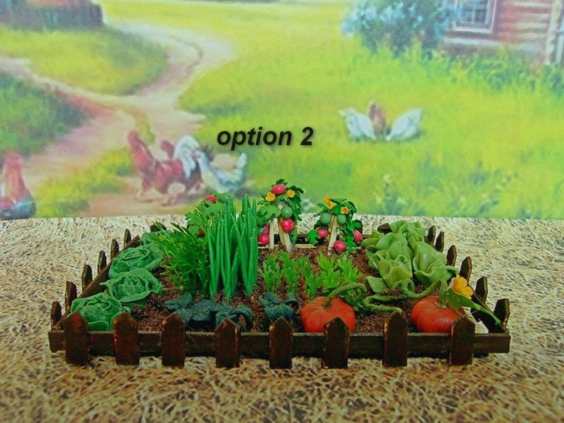 Vegetable garden. Dollhouse Landscape. Miniature Dollhouse. Etsy