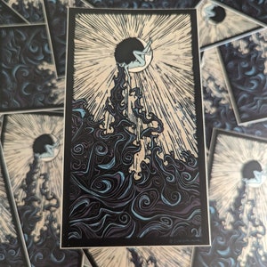 Waning Moon Sticker - Camille Full Color Version Vinyl Waterproof Sticker