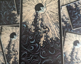 Waning Moon Sticker - Camille Full Color Version Vinyl Waterproof Sticker