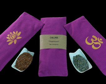 CHILLMA eye pillows, with and without lavender, organic flaxseed filling, washable cover, Rebirth upcycling