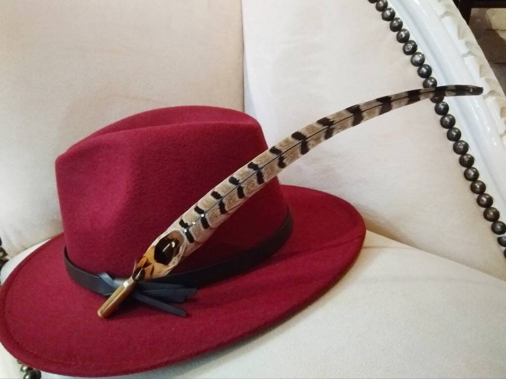Large Feather Hat Pin Pheasant Feather Hat Pin swarovski Etsy