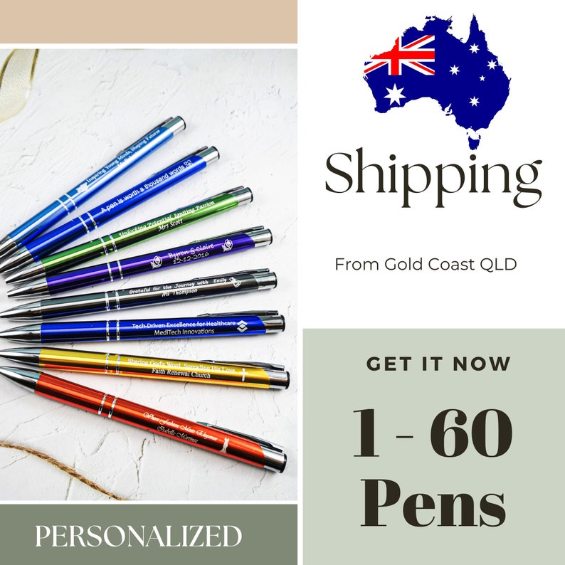 Custom Engraved Personalized Metal Pens wedding school gift Business Bombardier image 1