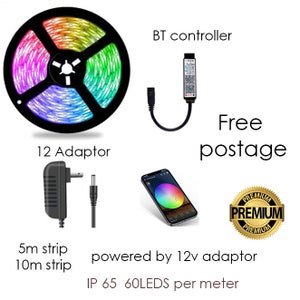 New RGB Led strip lights IP65 water proof 5050 60 Leds/meter 12V USB Bluetooth